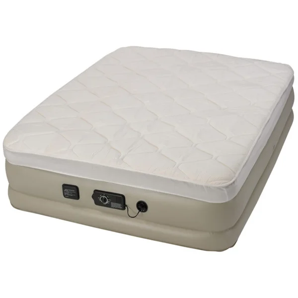 Serta Raised Queen Size Pillow Top Air Bed with NeverFlat AC Pump