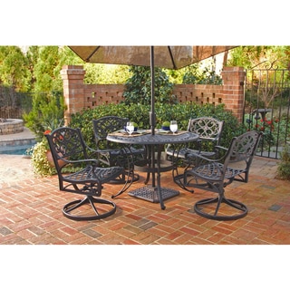Home Styles Biscayne Cast Aluminum Black 5-piece 42-inch Patio Dining Set