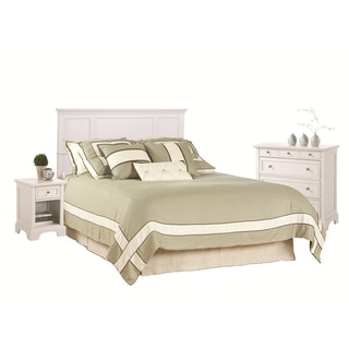 Home Styles Naples Queen/Full White Headboard Night Stand and Chest Set