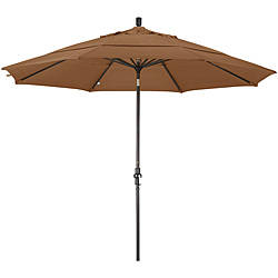 11-foot Fiberglass Pacifica Straw Crank/Tilt Umbrella
