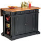 Black Distressed Oak Kitchen Island by Home Styles