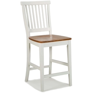 White Distressed Oak Bar Stool by Home Styles