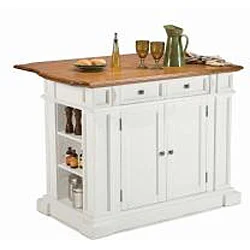 Thumbnail 2, White Distressed Oak Kitchen Island by Home Styles. Changes active main hero.
