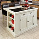 Distressed White Board Kitchen Island with Drop-leaf Breakfast Bar - Thumbnail 0