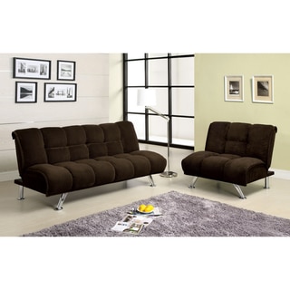 Furniture of America Maybeline Padded Corduroy 2-piece Futon Sofa Set