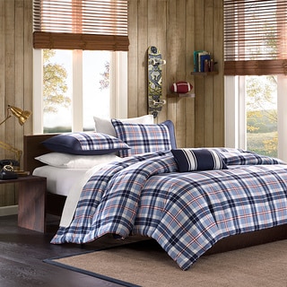Mi Zone Alton Plaid Blue 4-piece Comforter Set