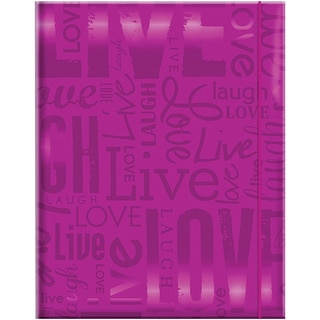 Embossed Gloss 'Live, Love, Laugh' Expressions Bright Purple Photo Album (Holds 100 photos)