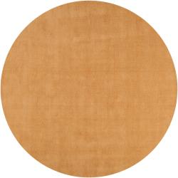 Hand-crafted Solid Beige Casual Majestic Wool Rug (9'9 Round)