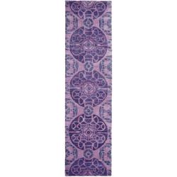 Safavieh Handmade Chatham Treasures Purple New Zealand Wool Rug (2'3 x 9')