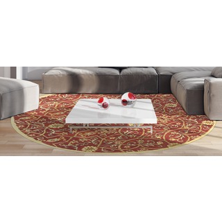 Alliyah Handmade Burgundy New Zealand Blend Wool Rug (6' Round)