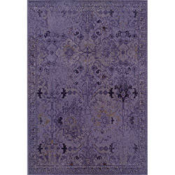 Over-dyed Distressed Traditional Purple/ Grey Area Rug (6'7 x 9'6)