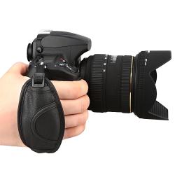 Insten Black Camera Leather Adjustable Pad Hand Strap