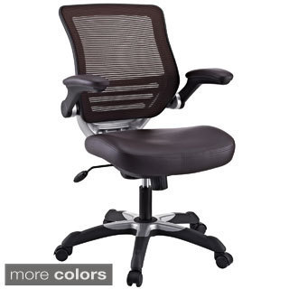 Edge Brown Mesh Back Faux Leather Office Chair