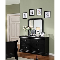 Furniture of America 'Banica' Black Dresser with Mirror