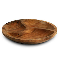 Enrico Acacia Wood Three-Section Appetizer Disk (Thailand)