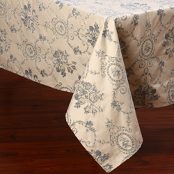 Corona Decor Blue and White Traditional Design 50x90-inch Italian Heavy Weight Tablecloth