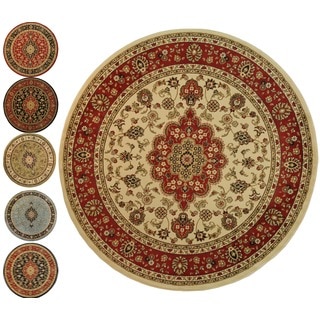 Medallion Traditional Soft Pile Area Rug (5'3 Round)
