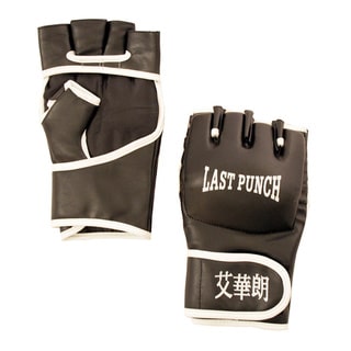 Defender Black Leather Wristwrap XL Heavy Bag Boxing Training Gloves