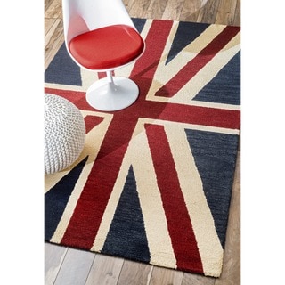 nuLOOM Handmade United Kingdom Flag Wool Rug (5' x 7'6)
