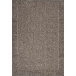 Woven Gray Indoor/Outdoor Border Rug (3'11 x 5'7)