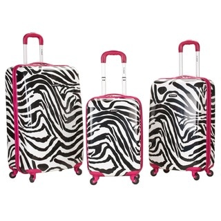 Rockland Designer Zebra 3-piece Hardside Upright Spinner Luggage Set