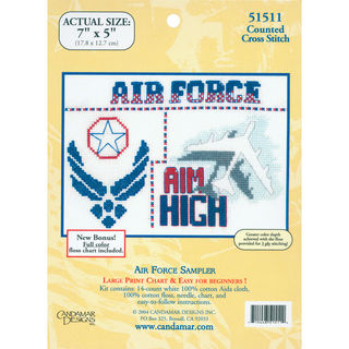 Air Force Sampler Mini Counted Cross Stitch Kit-7"X5" 14 Count