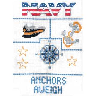 Navy Sampler Mini Counted Cross Stitch Kit-5"X7" 14 Count