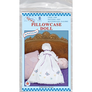 Stamped White Pillowcase Doll Kit-Butterflies Galore
