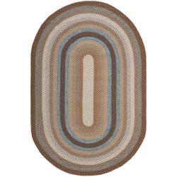 Safavieh Hand-woven Reversible Brown Braided Rug (6' x 9' Oval)