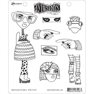 Dyan Reaveley's Dylusions Cling Stamp Collection-Pondering Petunia