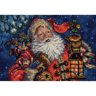 Gold Collection Petite Nighttime Santa Counted Cross Stitch -10"X8" 18 Count