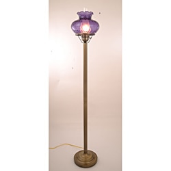 Hurricane With Rhombus Purple Glass Floor Lamp