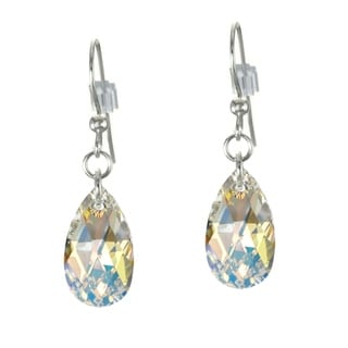 Jewelry by Dawn Sterling Silver Crystal Aurora Borealis Pear Earrings