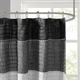 Madison Park Infinity Black Pieced Faux Silk Shower Curtain - Thumbnail 1