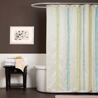 Lush Decor Aria Blue / Green Shower Curtain