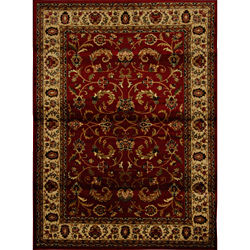 Home Dynamix Royalty Collection Red-Ivory Heat-Set Machine Made Polypropylene Area Rug (5'2 x 7'2)