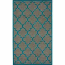 Handmade Luna Moroccan Trellis Grey Crisscross-Pattern Wool Rug (5' x 8')