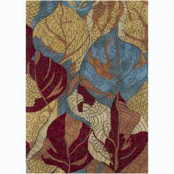 Artist's Loom Hand-tufted Transitional Floral Wool Rug (5'x7')