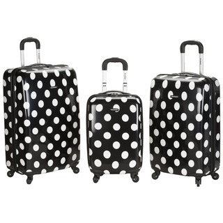Rockland Designer Black Dot 3-piece Lightweight Hardside Spinner Luggage Set