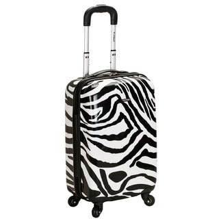 Rockland Designer Zebra 20-inch Lightweight Hardside Spinner Carry-on Upright Suitcase