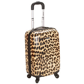 Rockland Designer Leopard 20-inch Lightweight Hardside Carry On Spinner Upright Suitcase
