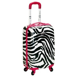 Rockland Designer Pink Zebra 20-inch Lightweight Hardside Spinner Carry-On Upright Suitcase