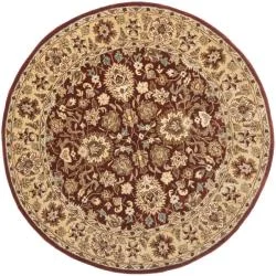 Safavieh Handmade Persian Legend Rust/ Ivory Wool Rug (3'6 Round)