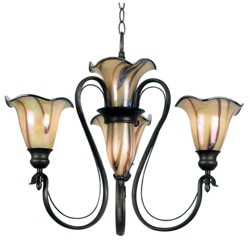 Shamash 26 Inches Wide With Tuscan Silver Finish 5 Light Chandelier