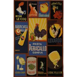 Safavieh Hand-hooked Vintage Poster Black Wool Rug (5'3 x 8'3)