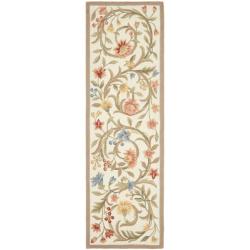 Safavieh Hand-hooked Garden Scrolls Ivory Wool Rug (2'6 x 12')