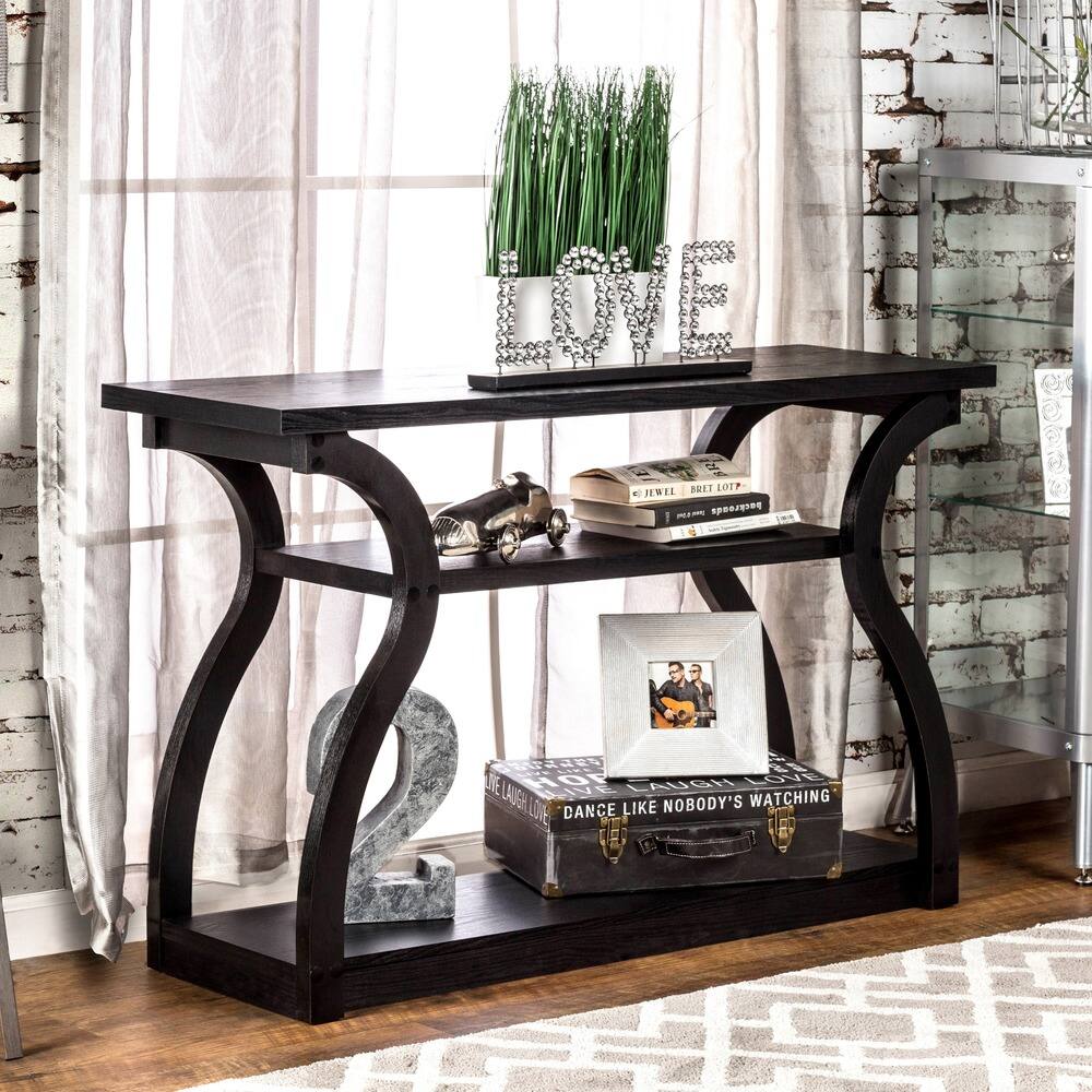 Furniture of America Sara Transitional Black 47-inch Console Table