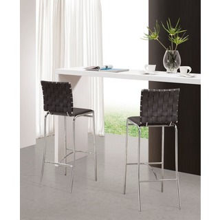 Criss Cross Espresso Bar Chair (Set of 2)