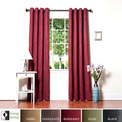Faux Suede Grommet 95-inch Insulated Blackout Curtain Panel Pair