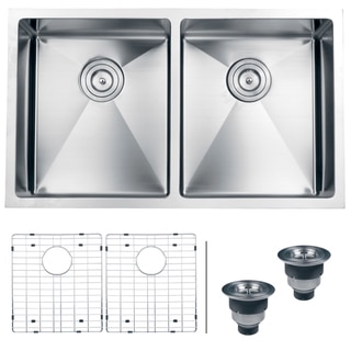Ruvati 16-gauge Stainless Steel 32-inch Double Bowl Undermount Kitchen Sink